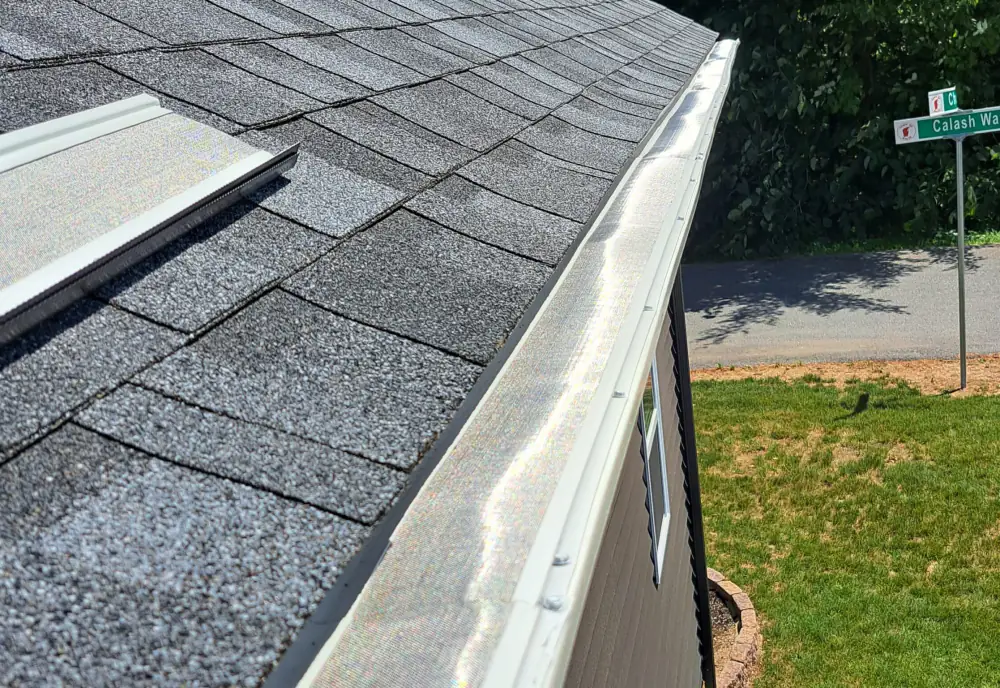 Micro-mesh gutter guards installed on an Atlanta home